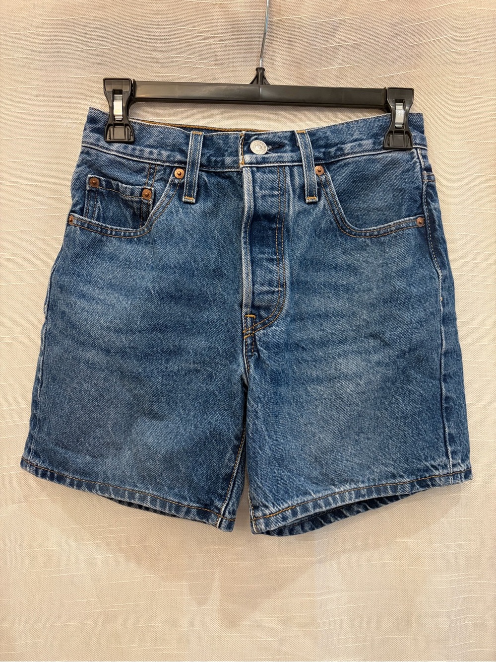 Levi's 501 Medium Blue High-Rise Denim Shorts